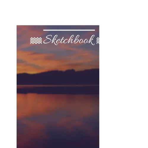 Personalized Sketchbook, Sunset, Lake, 120 Pages, (8.5x11)