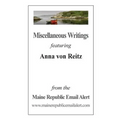 Miscellaneous Writings featuring Anna von Reitz: from the Maine Republic Email Alert