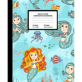 Graph Paper Composition Notebook: Quad Ruled 4 Squares Per Inch Sheets, Math and Science Grid Note Book for Elementary Students, Beautiful Mermaid
