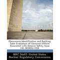 Phenomena Identification and Ranking Table Evaluation of Chemical Effects Associated with Generic Safety Issue 191: Nureg-1918