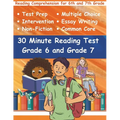 30 Minute Reading Test Grade 6 and Grade 7: Reading Comprehension for 6th and 7th Grade