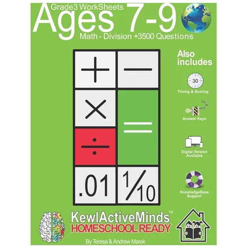 Grade 3 Worksheets - Math Division, HomeSchool Ready +3500 Questions: Includes Timing & Scoring, Answer Keys, Knowledgebase Support