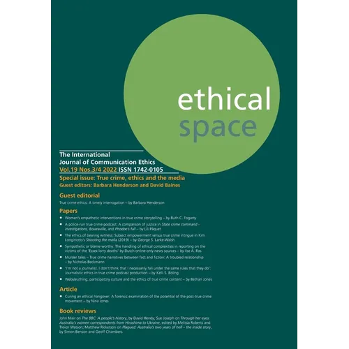 Ethical Space Vol. 19 Issue 3/4