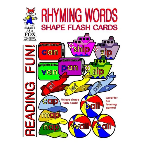 Rhyming Words Shape Flash Cards