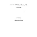 Records of Old Macon County, North Carolina, 1829-1850