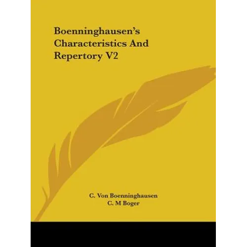 Boenninghausen's Characteristics And Repertory V2