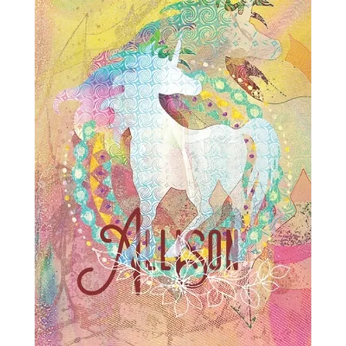 Allison: Colorful Rainbow Unicorn - 100 Pages 8"X10" Girl's Composition Wide Ruled Notebook