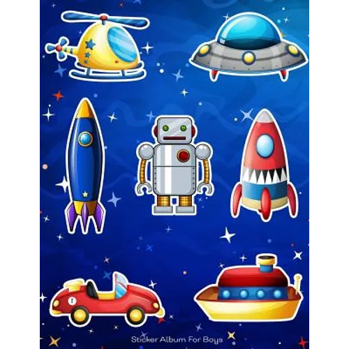 Sticker Album For Boys: 100 Plus Pages For PERMANENT Sticker Collection, Activity Book For Boys, Blue - 8.5 by 11