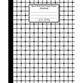 Quad Rule 5x5 Graph Paper Notebook. 8 X 10. 120 Pages. Geometric Shapes Cover: White Black Mesh Squares Dots Pattern Cover. Square Grid Paper, Graph R