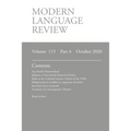 Modern Language Review (115: 4) October 2020