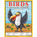 Birds: Colour by Number book for Kids and preschoolers