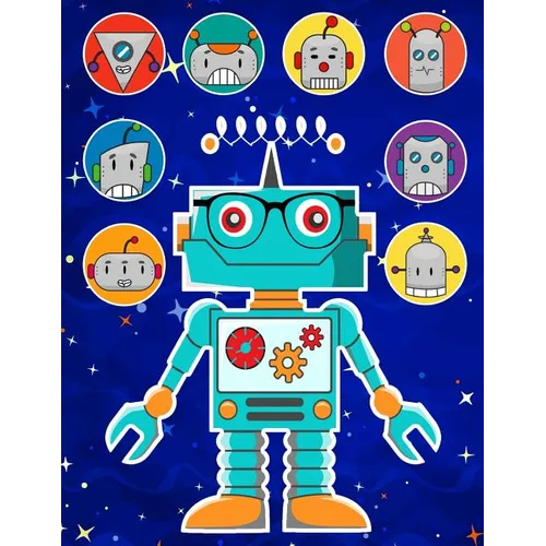 Robots Sticker Album 2 For Boys: 100 Plus Pages For PERMANENT Sticker Collection, Activity Book For Boys - 8.5 by 11