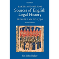 Baker and Milsom Sources of English Legal History: Private Law to 1750