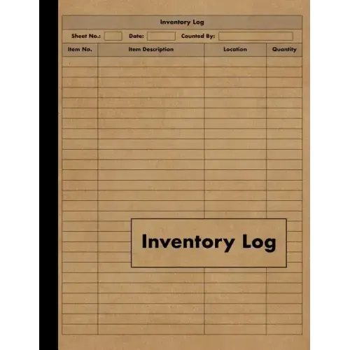 Inventory Log: Large Inventory Log Book - 120 Pages for Business and Home - Perfect Bound