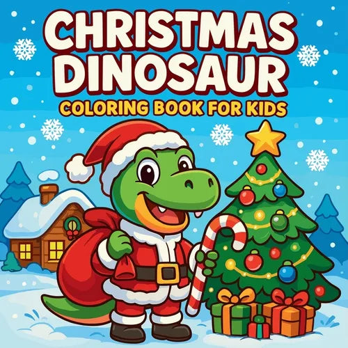 Christmas Dinosaur Coloring Book for Kids