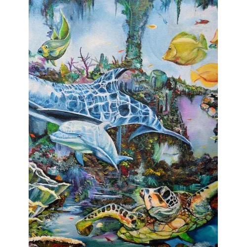 Under The Sea: Fishes, Turtle, Seaweed, Artwork, Painting, Story book,