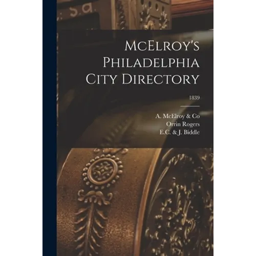 McElroy's Philadelphia City Directory; 1839
