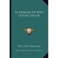 In Memory Of Bert Leston Taylor