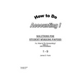How to Do Accounting I Solutions for Chapter 1 - 9