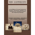 In the Matter of Criminal Contempt of Thomas C. McConnell, Petitioner. U.S. Supreme Court Transcript of Record with Supporting Pleadings