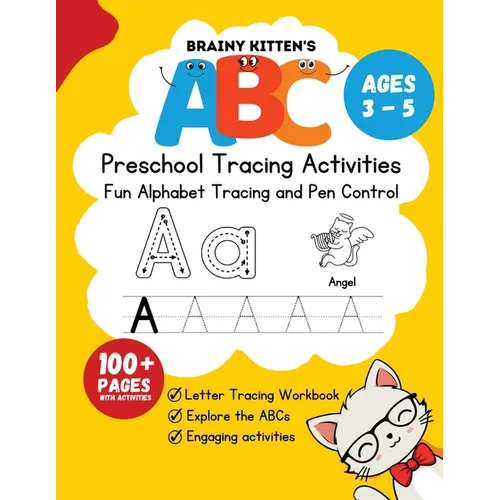 Brainy Kitten's ABC Preschool Trace Book Ages 3-5: Letter Tracing Workbook