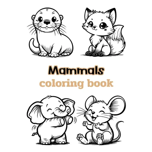 Mammals coloring book: Children's coloring pages + word search puzzles