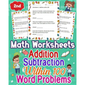 Math Worksheets Addition and Subtraction Within 100, Word Problems 2nd Grade: Explore engaging math worksheets for 2nd graders, covering addition and