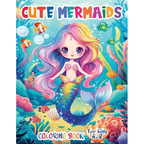 Cute Mermaids Coloring Book For Kids 4-8: Unique 50 Colorful Mermaid Scenes for Young Artists