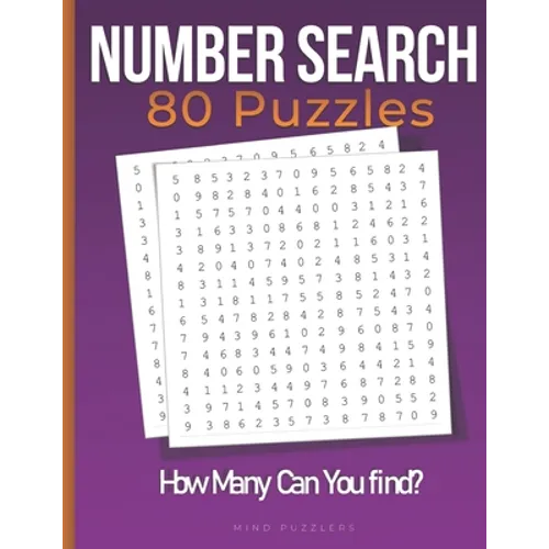 Number Search: Search and Find Number Puzzle Activity Book for Adults