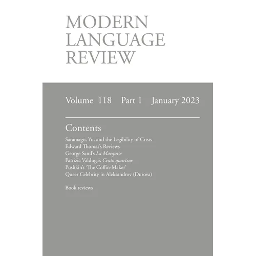 Modern Language Review (118: 1) January 2023