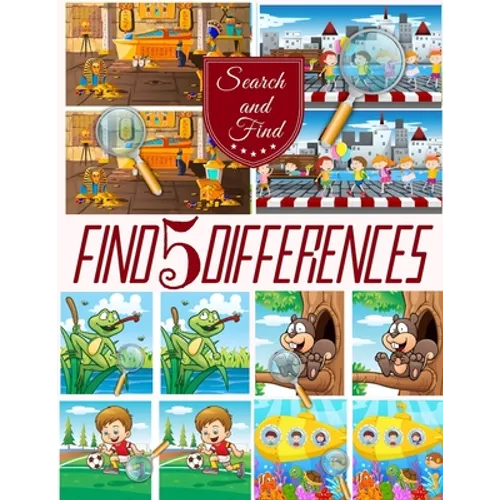 Find 5 Differences: Search and find books for children, Spot 5 differences between two pictures with answers.