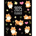 Pomeranian Planner 2025: Funny Small Dog Monthly Agenda January-December Organizer (12 Months) Cute Puppy Scheduler with Flowers & Pretty Pink Hearts
