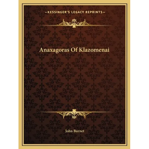 Anaxagoras Of Klazomenai